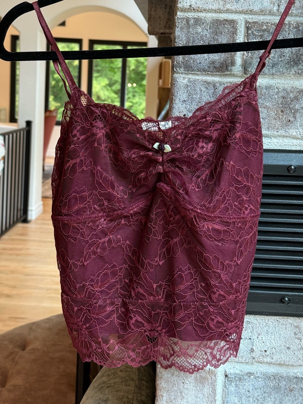 Free People Burgundy Lace Cami
